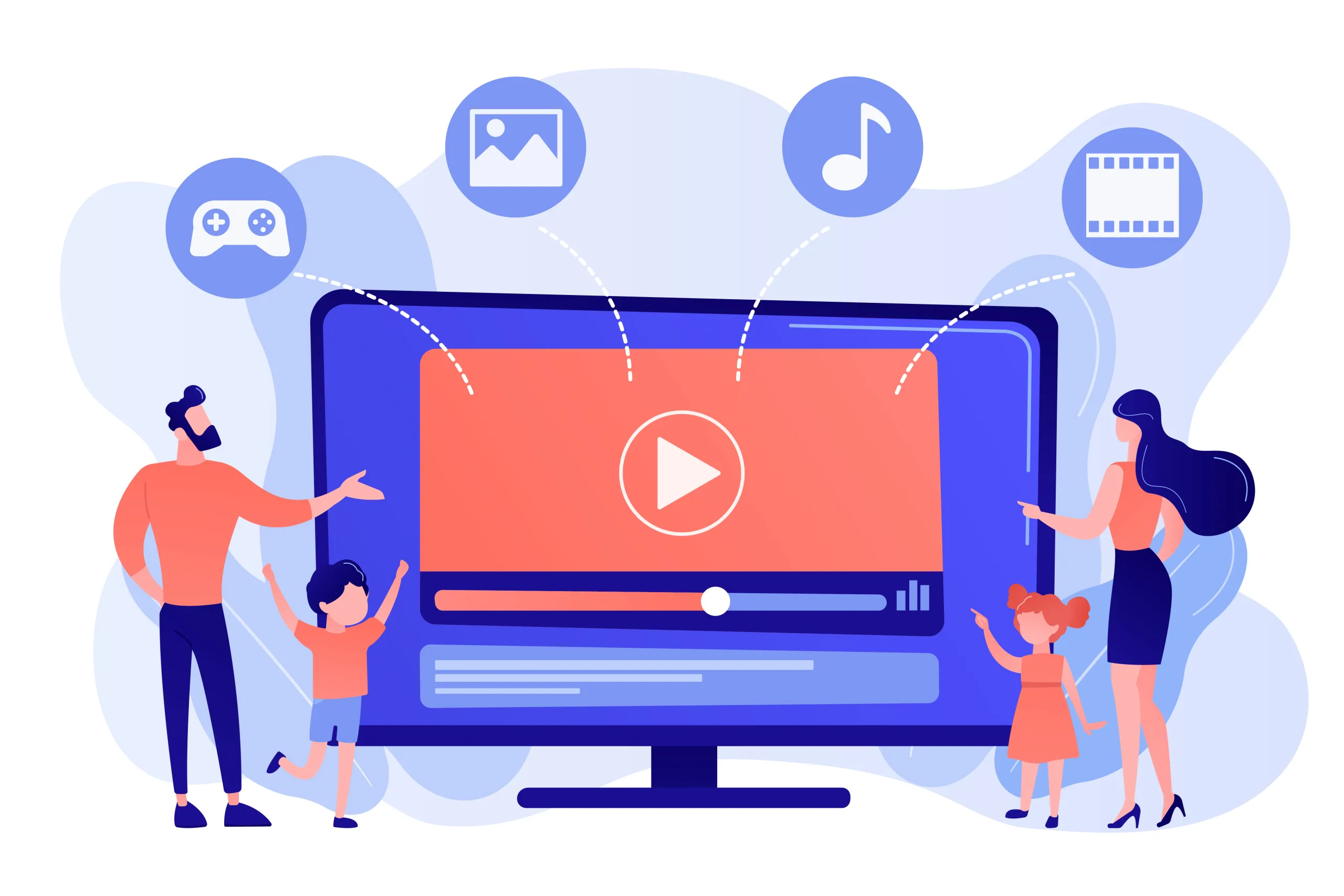 SmartTV content concept vector illustration.