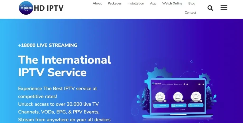 xtremHD IPTV website